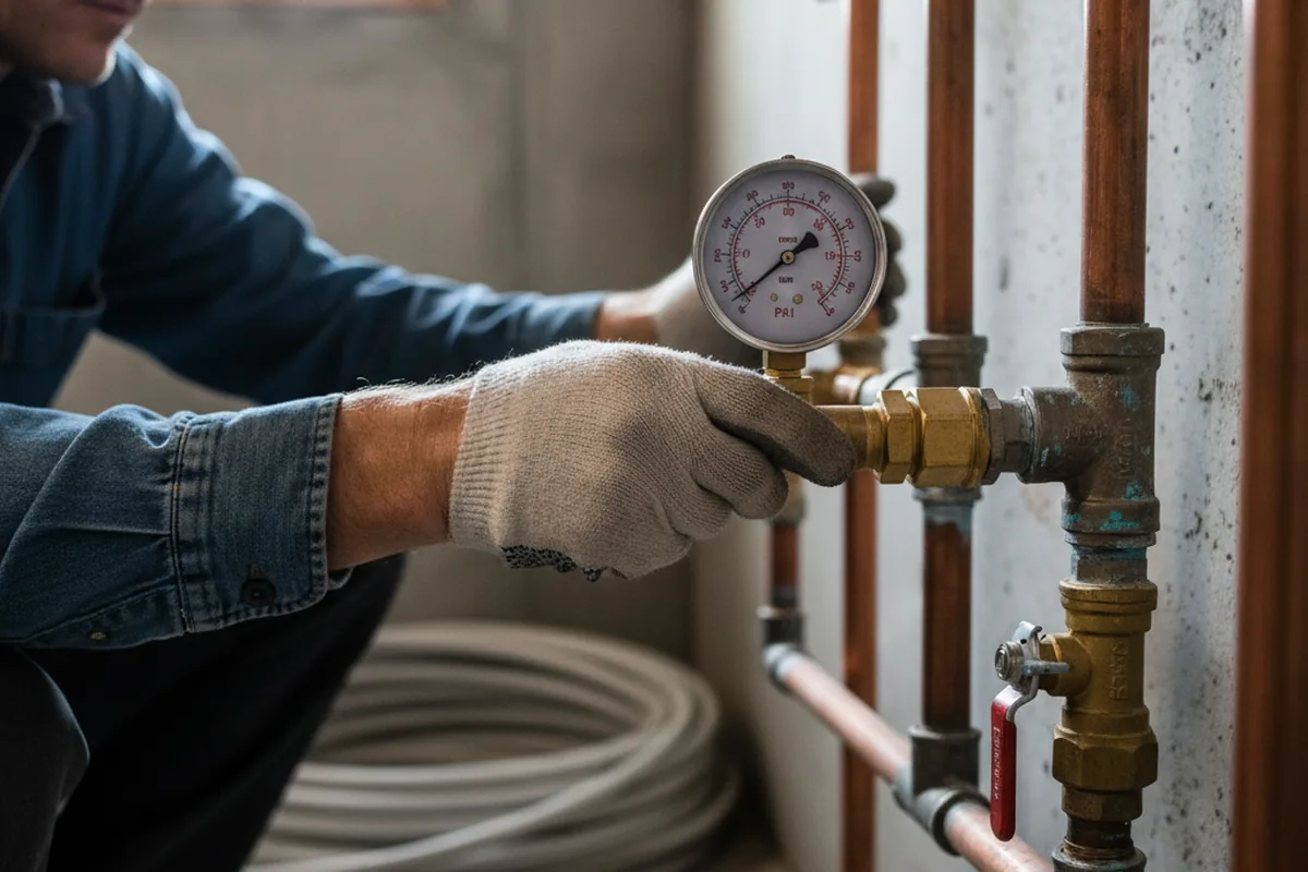 Pressure testing a repaired line during Water Line Repair in Manti