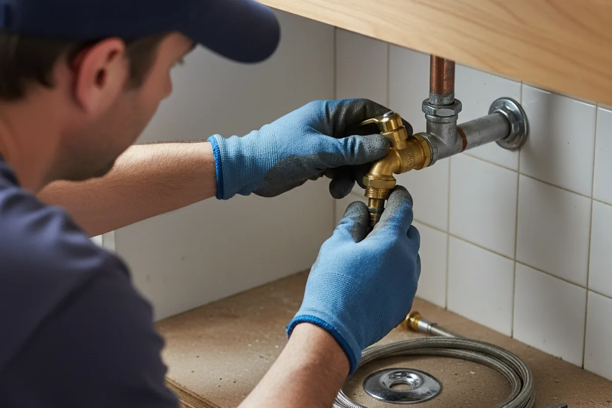 Shutoff valve and fitting work during Emergency Plumbing in Manti